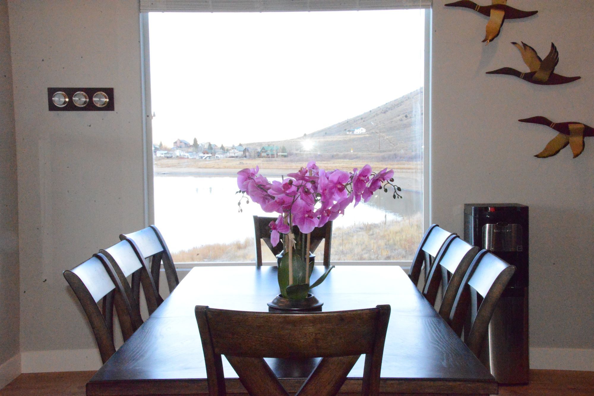 Dining table with lake view
